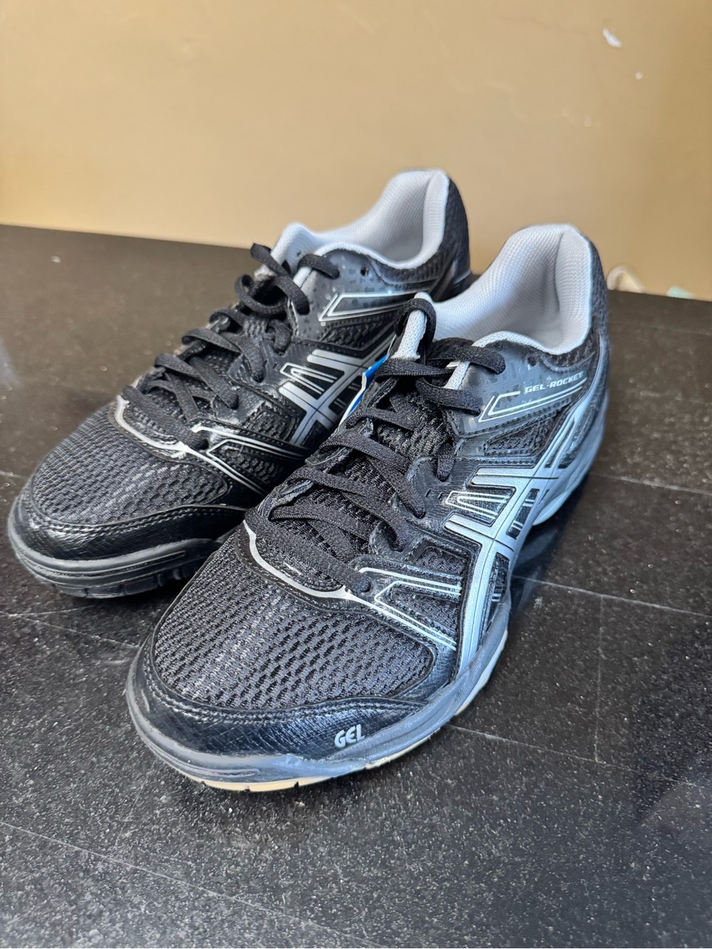 Asics Black and Silver Athletic Sneakers